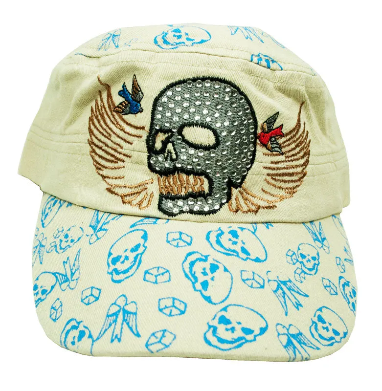 Studded Skull Cadet Caps