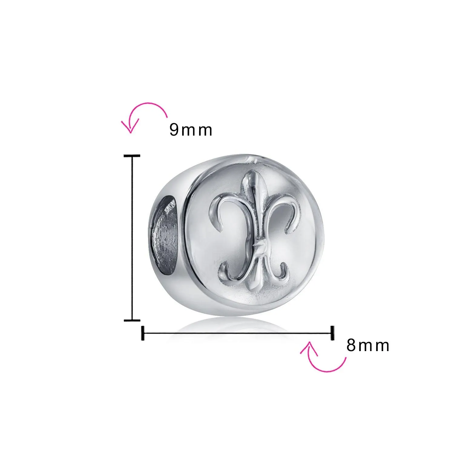 Symbolic Flower Charm Bead Sterling Silver for European Bracelets