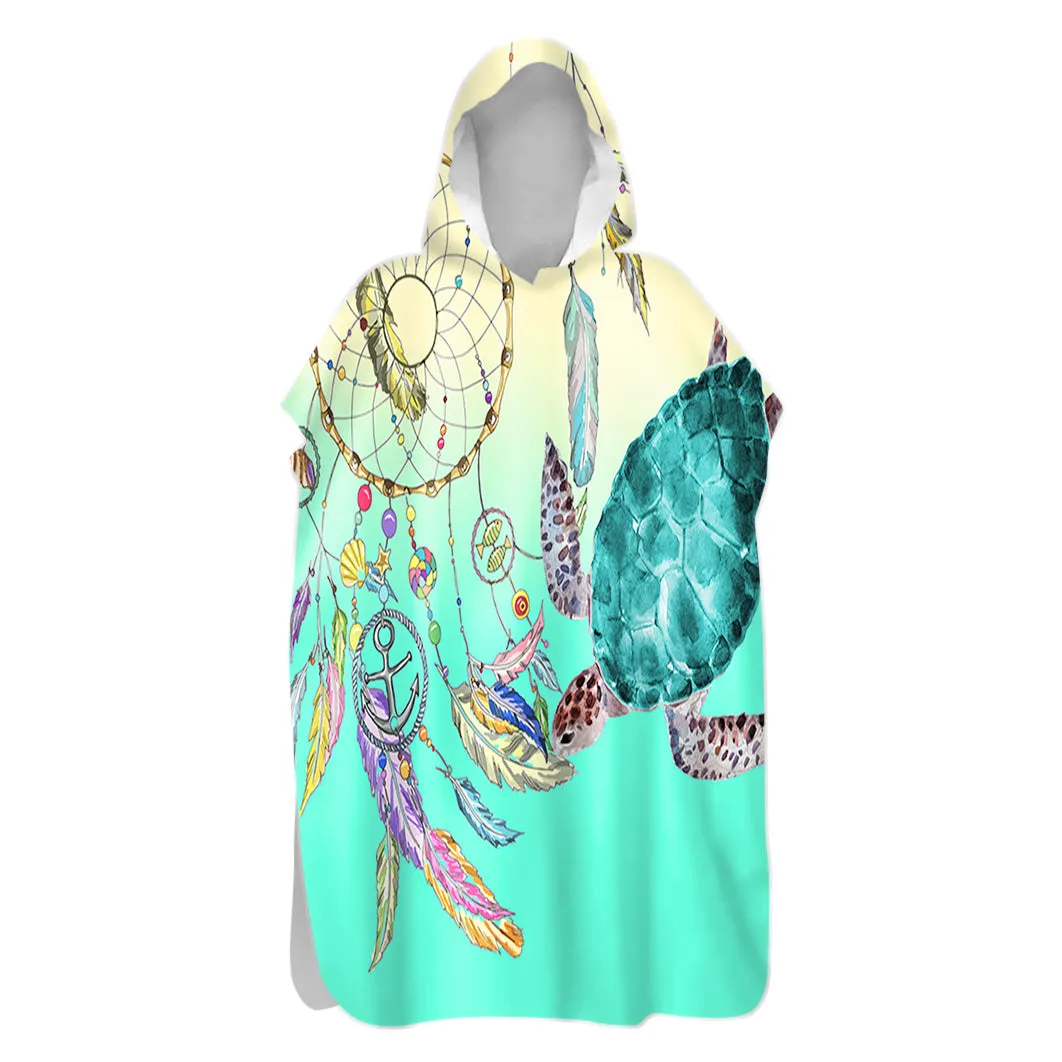 The Dreamcatcher and Sea Turtle Hooded Beach Poncho