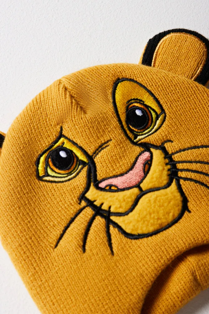 The Lion King Beanie & Mittens Set Yellow