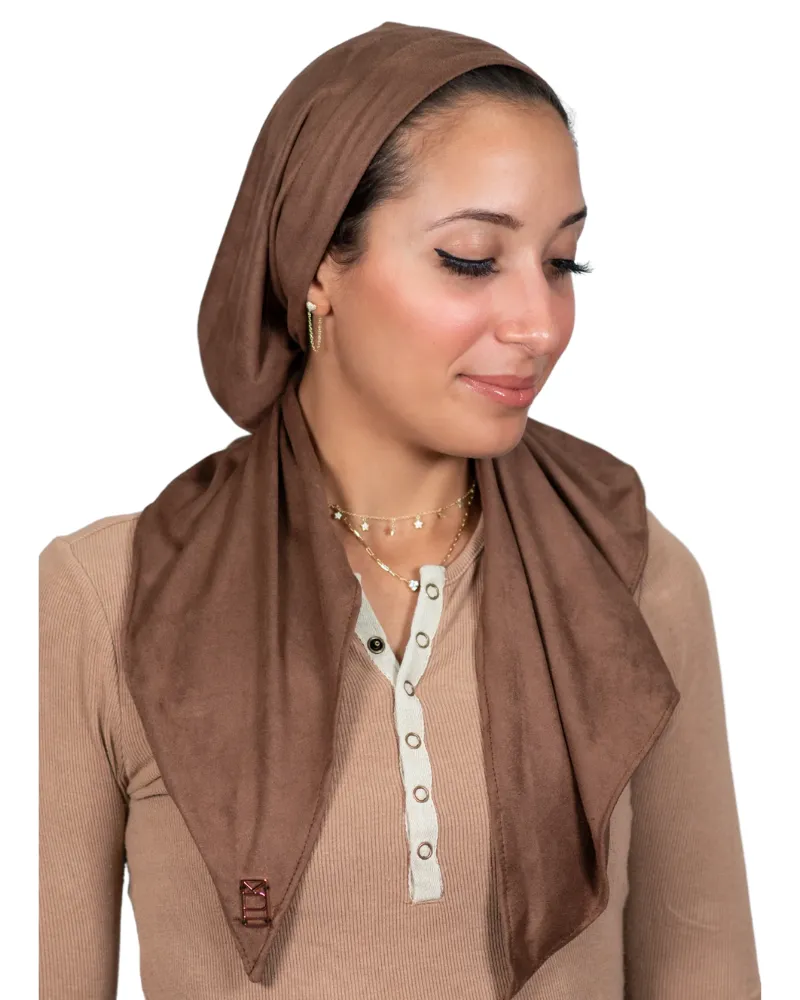 Tie Ur Knot Camel Suede Pre-Tied Bandanna with Full Non Slip Grip