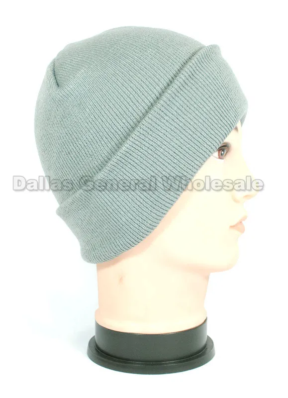 Trendy Solid Color Knitted Beanies Wholesale