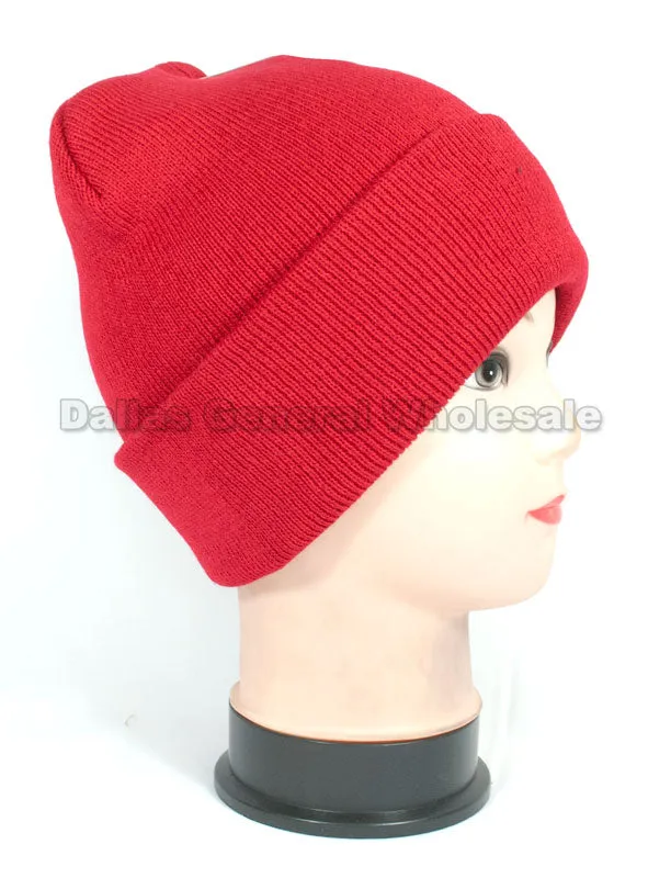 Trendy Solid Color Knitted Beanies Wholesale