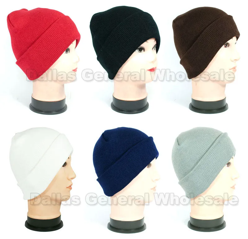 Trendy Solid Color Knitted Beanies Wholesale