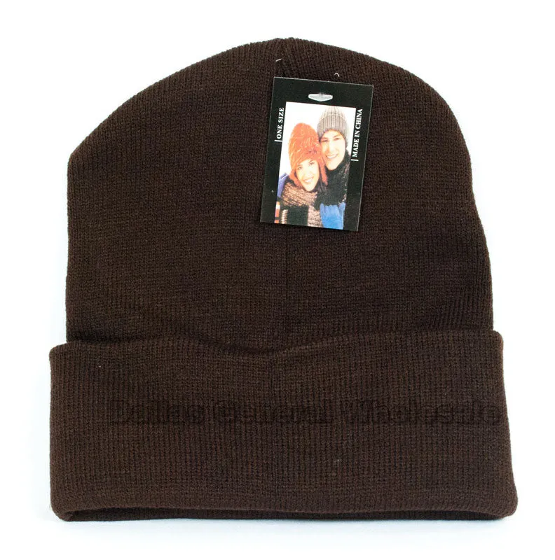 Trendy Solid Color Knitted Beanies Wholesale