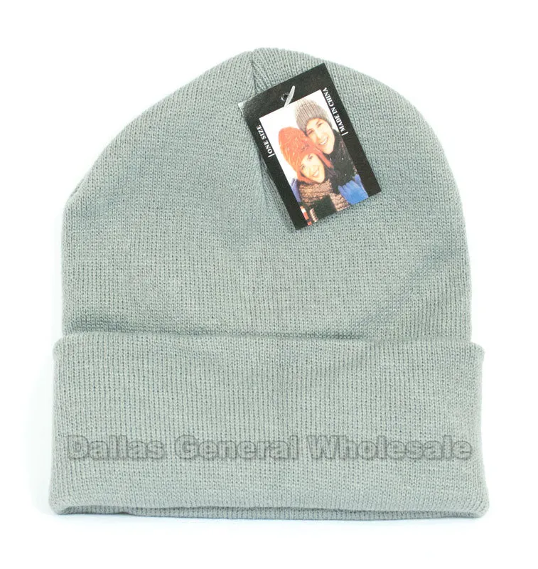 Trendy Solid Color Knitted Beanies Wholesale