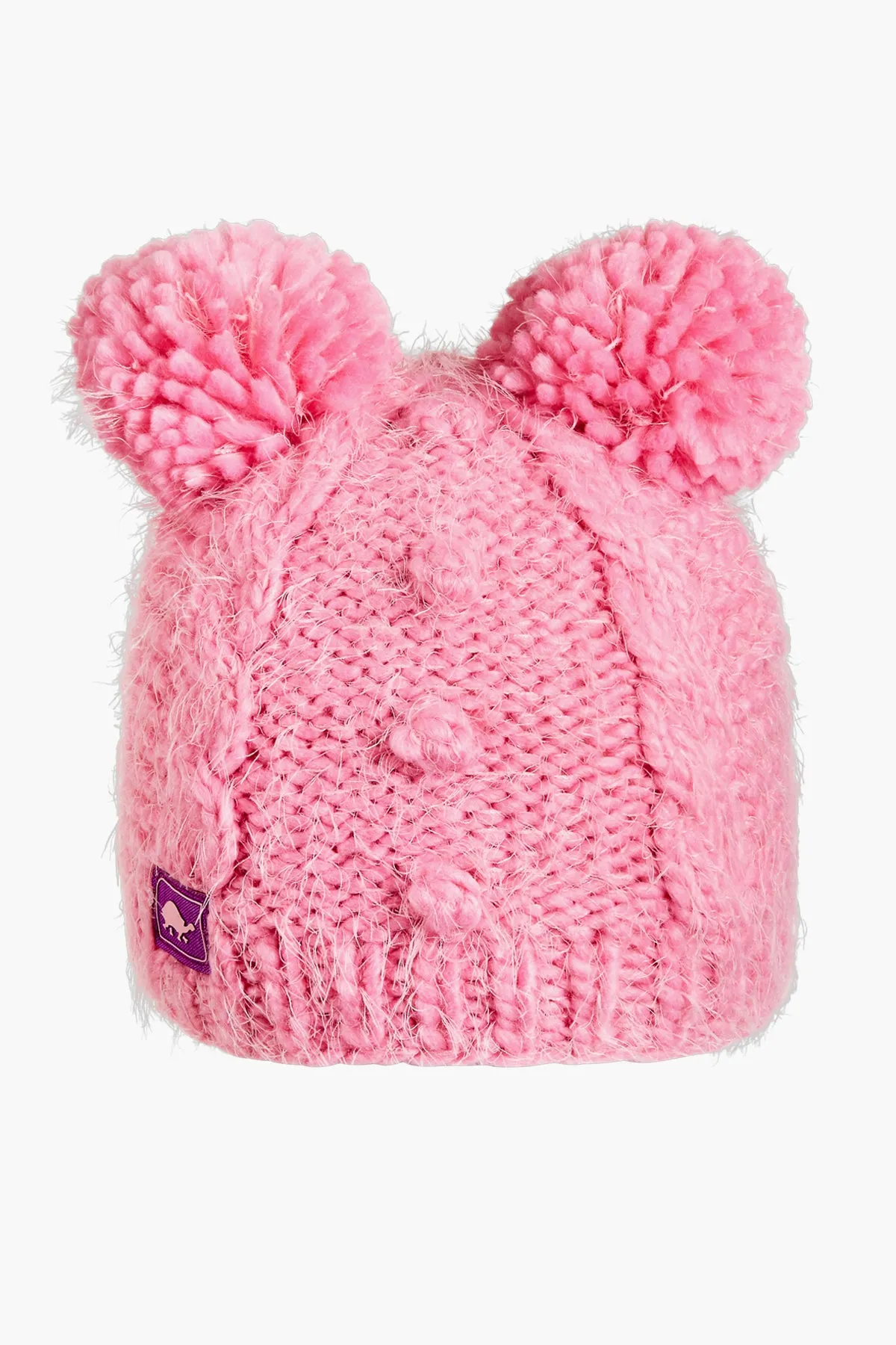 Turtle Fur Fluff Balls Pom Pom Hat - Bubble Gum