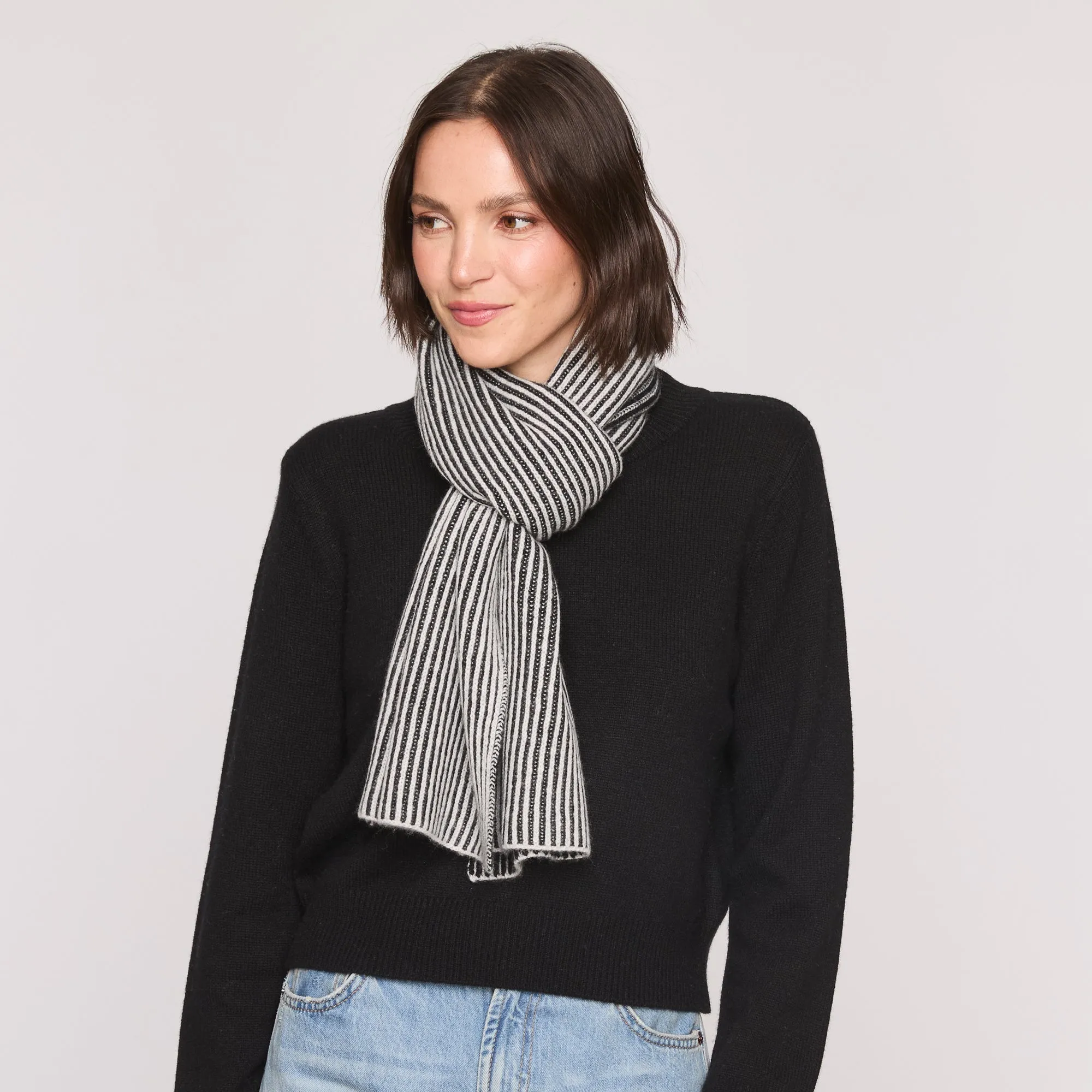 Two Tone Ribbed Scarf