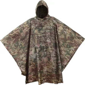 USGI Industries Military Style Poncho | Rip Stop Multi-Use Camouflage Rain Cover