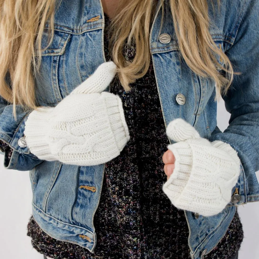 Women’s Isotoner Chunky Cable Knit Flip-Top Mittens